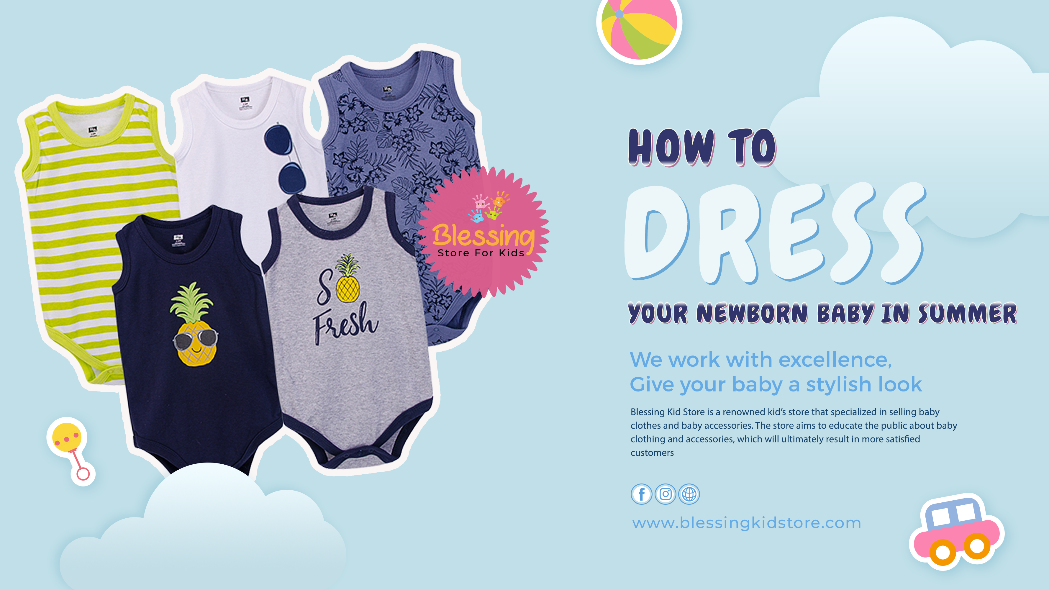 How to dress up your newborn baby in the summer season